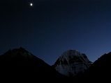 39 Moon Shines On Mount Kailash North Face Just After Sunset On Mount Kailash Outer Kora The moon shines on the Mount Kailash North Face just after sunset.